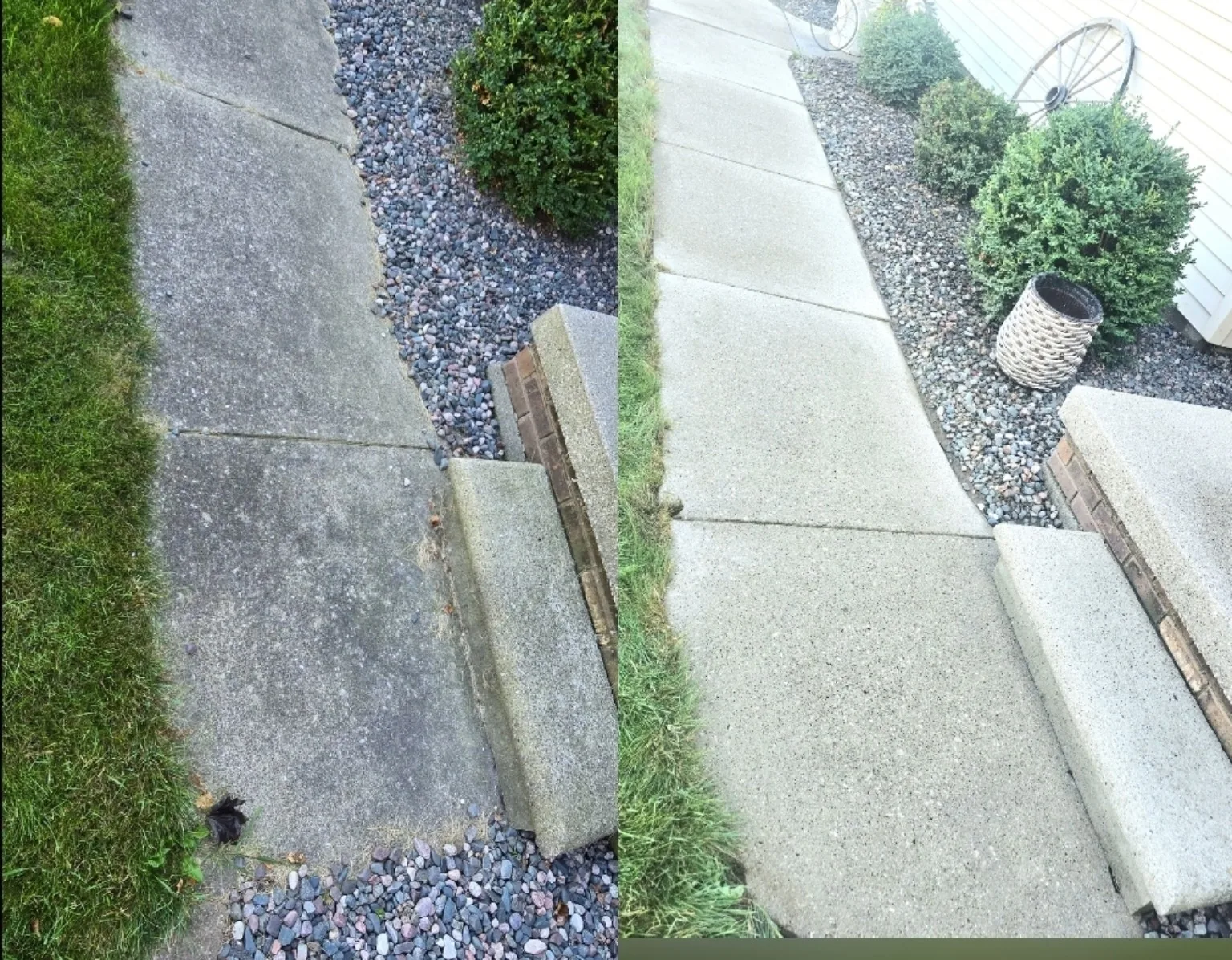 Residential concrete before and after